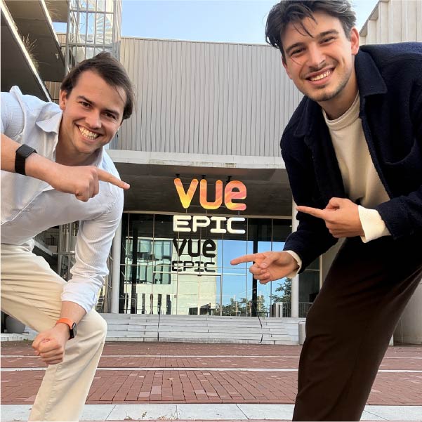 Michiel and Dinos at the cinema